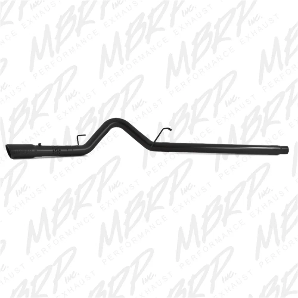 Fits 2010 F-250 Super Duty 4_ Filter Back Single Side Exit Black Coated-S6242BLK